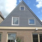 Houten voorgeven grijs geverfd