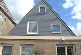 Houten voorgeven grijs geverfd