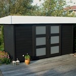 Mate zwarte beits tuinhuis-schilderen