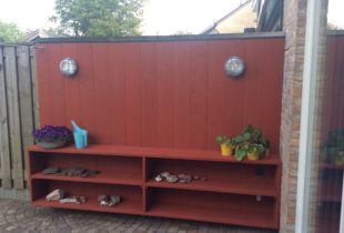 Tuinkast in falu roos Zweeds rood